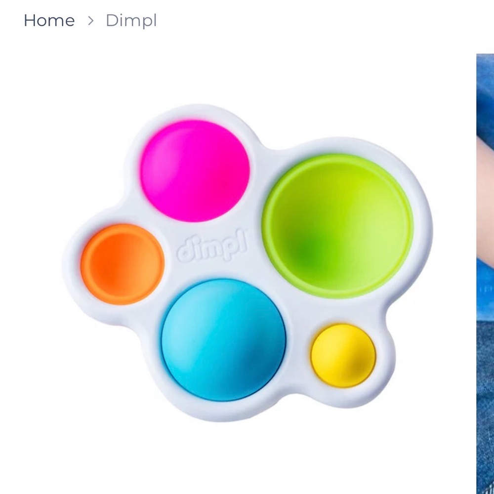 Dimpl Pop Sensory Fidget Toy - White with Multicolor Bubbles